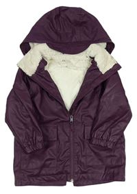Fialová nepromokavá zateplená bunda s kapucí H&M