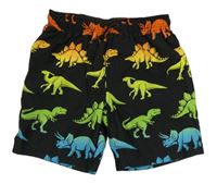 Černé plážové kraťasy s dinosaury Primark