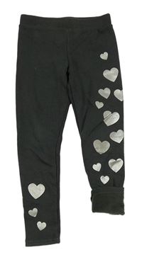Tmavošedé zateplené legíny se srdíčky Primark