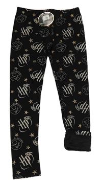 Černé zateplené legíny s nápisy - Harry Potter Primark