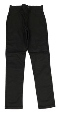 Černé skinny kalhoty koženého vzhledu F&F