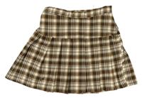 Hnědo-bílá kostkovaná sukně H&M