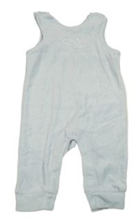 Světlemodré sametové laclové tepláky s nápisem DKNY