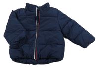 Tmavomodrá šusťáková zimní bunda H&M