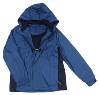 Modro-tmavomodrá šusťáková jarní funkční bunda s kapucí Crivit