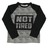 Černo-melírované triko s nápisem Matalan