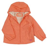 Korálová šusťáková jarní bunda s kapucí