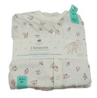 Nové - 3x overal - smetanový květovaný + růžový + smetanový puntíkatý Primark