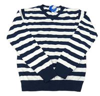 Nové - Tmavomodro-bílý pruhovaný svetr Tex