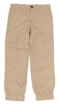 Růžové plátěné cargo cuff kalhoty DeFacto