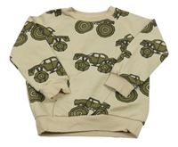 Béžová mikina s monster trucky F&F