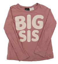 Starorůžové triko s nápisem H&M