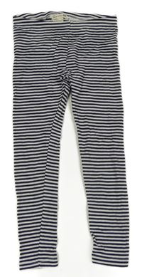 Tmavomodro-bílé pruhované legíny H&M