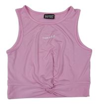 Růžový sportovní crop top s uzlem Bekkin'