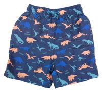 Tmavomodré plážové kraťasy s dinosaury Kiki&Koko