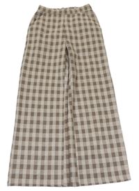 Šedo-hnědo-černé kostkované teplákové široké kalhoty Reserved