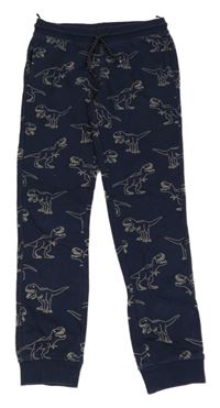 Tmavomodré tepláky s dinosaury C&A