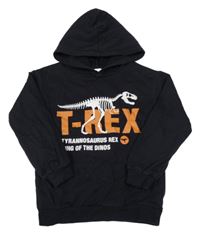 Černá mikina s kostrou dinosaura a kapucí H&M
