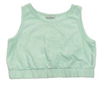 Mintový froté crop top Matalan