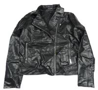 Černý koženkový crop křivák kiabi