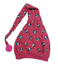 Růžová bavlněná čepice na spaní se slony 