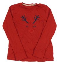 Červené pyžamové triko se sobem George