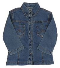 Modrá riflová halenka s kapsami 