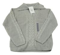 Nové - šedý vzorovaný svetr 