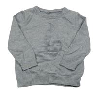 Šedý lehký svetr s plachetnicí M&S