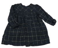 Tmavomodro-zlaté kostkované šaty Zara