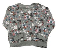 Tmavošedá mikina s králíky a pejsky Papagino