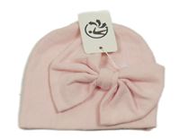 Nové - světlerůžová čepice s mašlí 