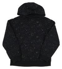 Černá mikina s vesmírem a kapucí Primark