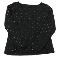 Černé puntíkaté crop triko H&M