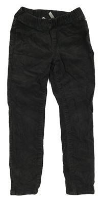 Tmavošedé elastické manšestráky H&M