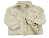 Smetanová žebrovaná sametová zateplená bunda 