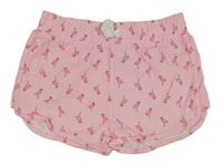 Svělterůžové kraťasy s plameňáky dunnes