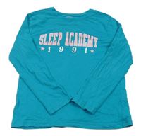 Tyrkysové pyžamové triko s nápisem Primark