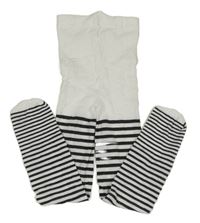 Bílo-černé pruhované silonky 