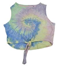 Barevný batikovaný crop top s nápisem Sonneti