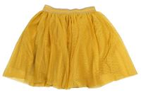 Hořčicová tylová sukně H&M