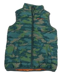 Khaki-zelená šusťáková army zateplená funkční vesta Mountain Warehouse