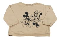 Pudrová mikina s Mickeym a Minnie 
