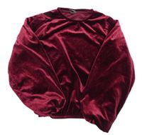 Vínová sametová mikina Little kids