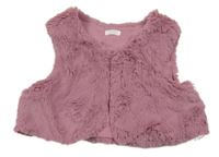 Růžová kožešinová crop podšitá vesta Next