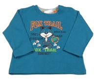 Tmavomodré mikinotriko s liškou a nápisy Ergee