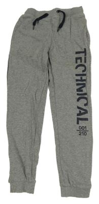 Šedé tepláky s nápisem Yigga