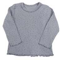 Lila-šedé puntíkaté žebrované triko George