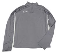 Šedo-bílá sportovní mikina s logem Nike 