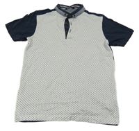 Tmavomodro-bílé puntíkaté polo tričko George
